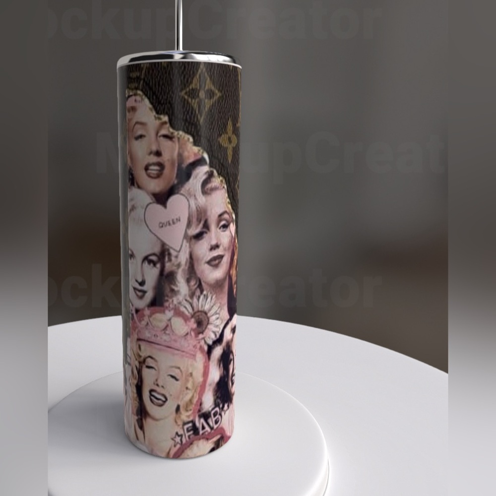 Marilyn Monroe 20 stainless Tumbler, sealed straw,open/close lid, boxNWT - Picture 3 of 5